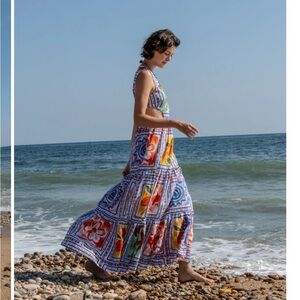 Lingua Franca Marcia Anthropologie NWT 
Sleeveless A-Line Maxi Dress size 10.